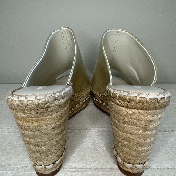 KARL LAGERFELD Paris Carina Slip On Open Toe Wedge Sandals Women’s 9.5 LIKE NEW - Picture 6 of 10